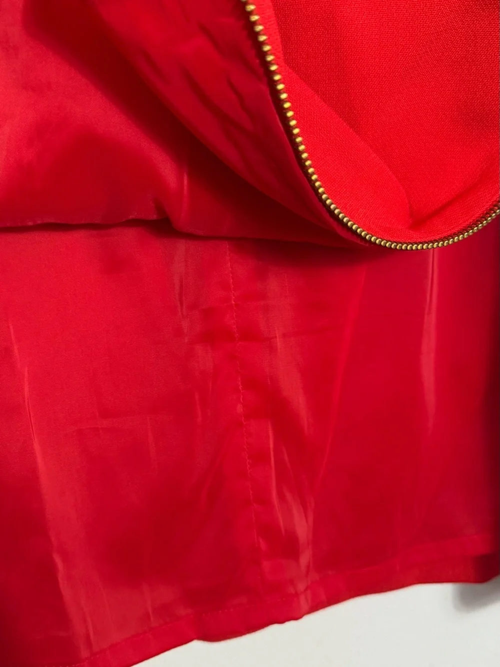 J. Crew Bold Red Shift Dress with Gold Zippers